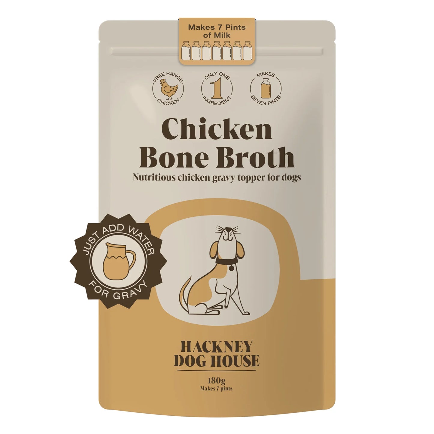 "Chicken bone broth powder for dogs - natural joint support supplement"