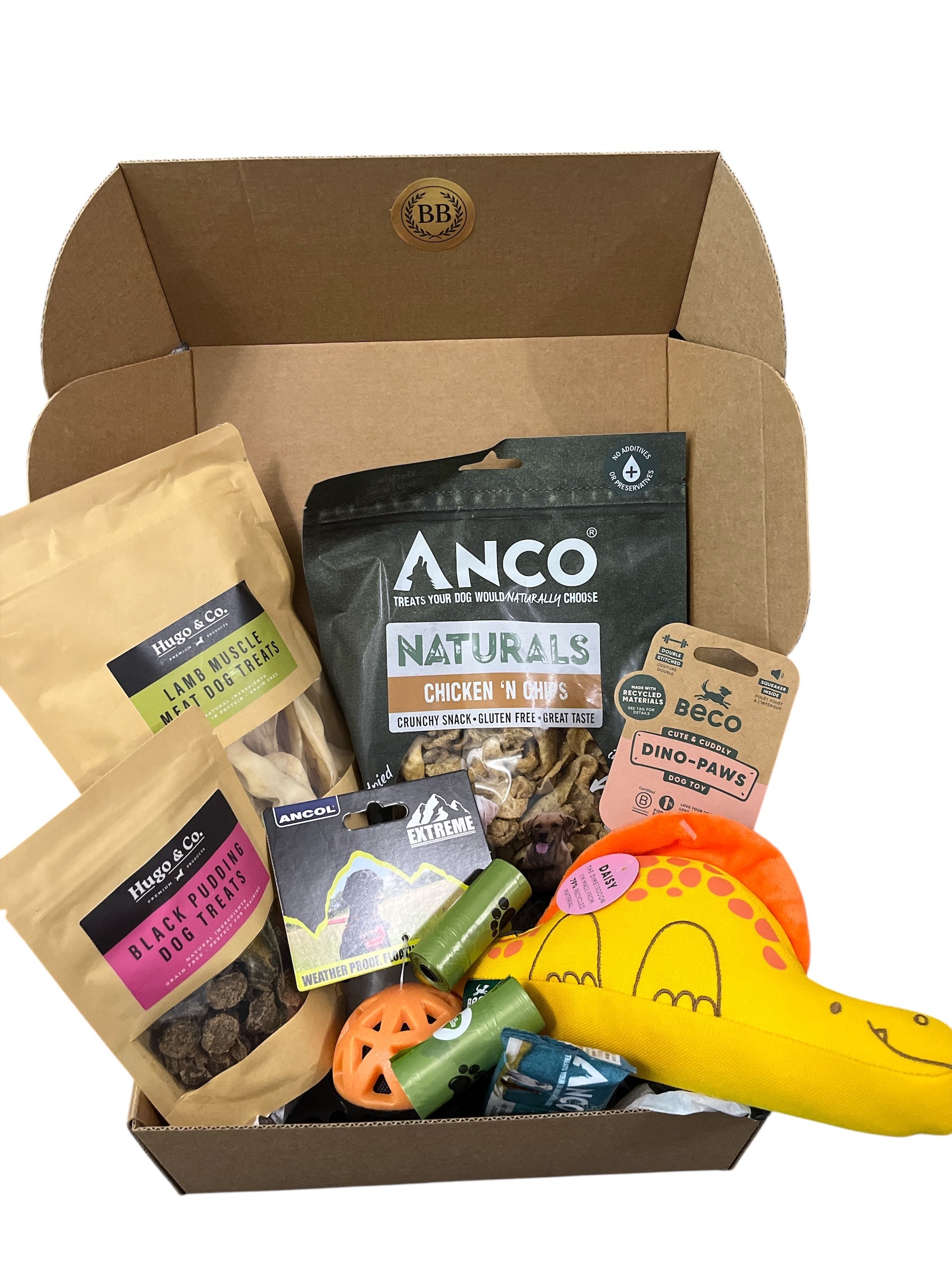 Belle's Medium Dog Essentials Box Premium Treats Toys Free