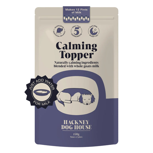 "Natural calming supplement topper for dogs with anxiety"